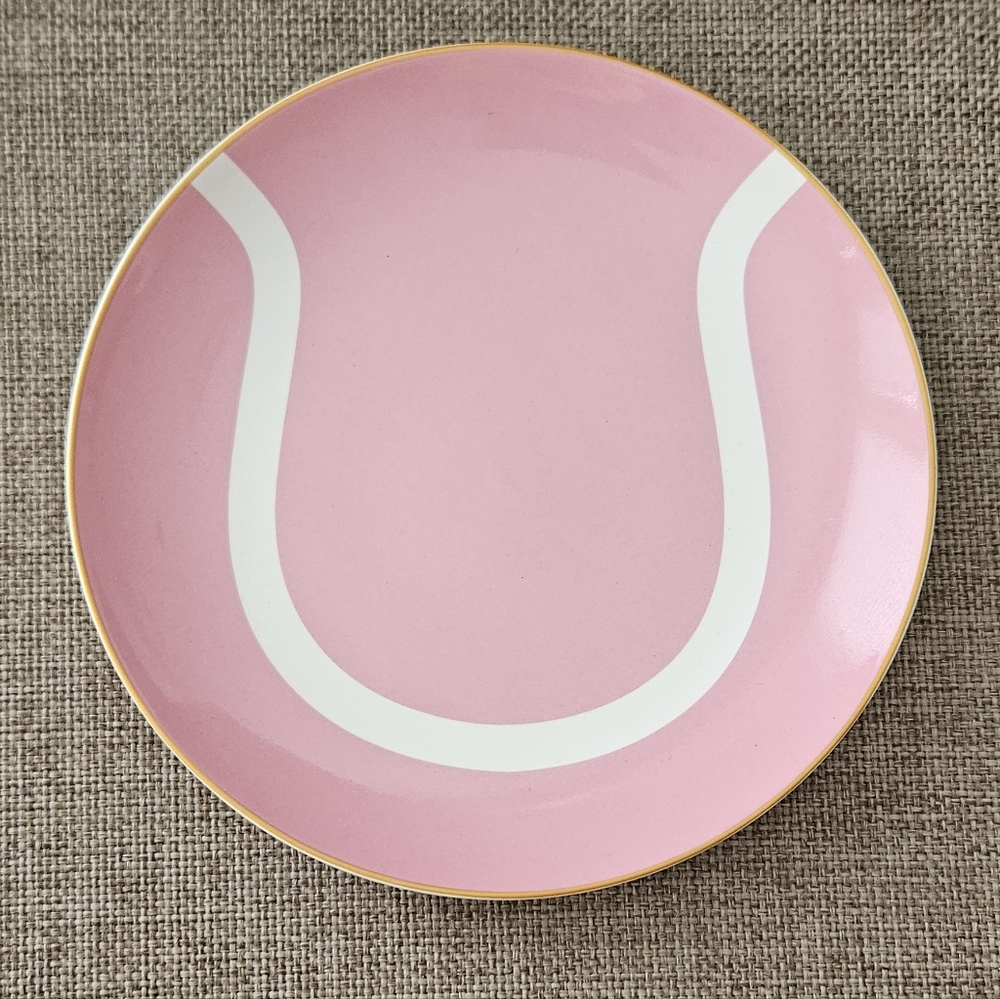 Mark & Graham Pink and White Tennis Ball Ceramic Catchall NWT